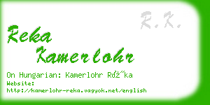 reka kamerlohr business card